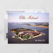 Uitzicht van Ellis Island, NJ & NY Briefkaart (Voorkant / Achterkant)