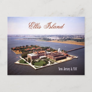 Uitzicht van Ellis Island, NJ & NY Briefkaart