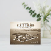 Uitzicht van Ellis Island, NJ & NY Briefkaart (Staand voorkant)