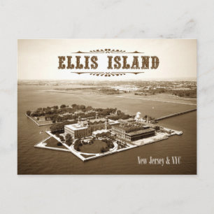 Uitzicht van Ellis Island, NJ & NY Briefkaart