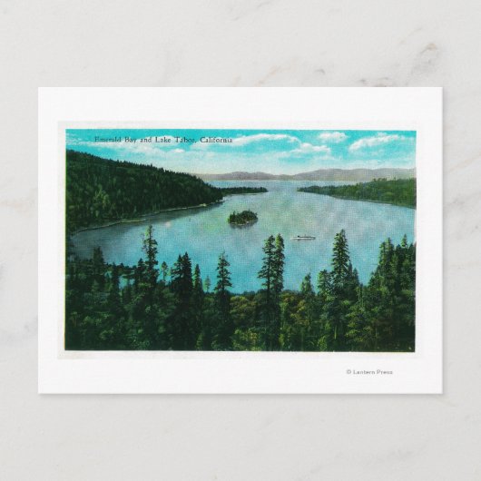 Uitzicht van Emerald Bay op Lake TahoeLake Tahoe,  Briefkaart (Voorkant)