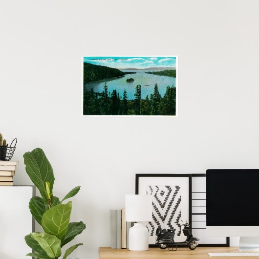 Uitzicht van Emerald Bay op Lake TahoeLake Tahoe,  Poster (Thuiskantoor)