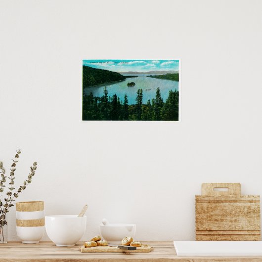 Uitzicht van Emerald Bay op Lake TahoeLake Tahoe,  Poster (Keuken)