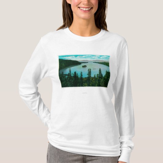 Uitzicht van Emerald Bay op Lake TahoeLake Tahoe,  T-shirt (Voorkant)