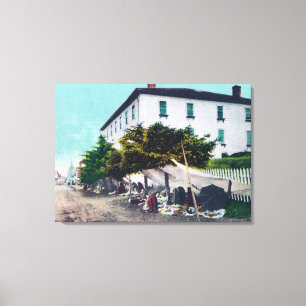 Uitzicht van Eskimo Curio Venders Sitka, AK Canvas Afdruk