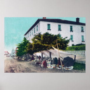 Uitzicht van Eskimo Curio Venders Sitka, AK Poster