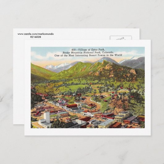 Uitzicht van Estes Park Colorado  Briefkaart (Voorkant / Achterkant)