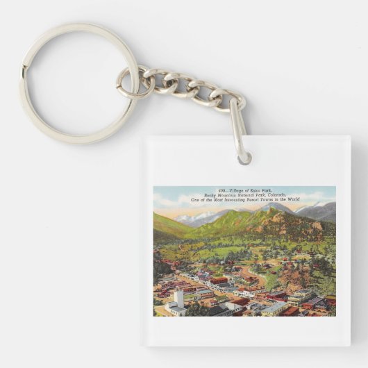 Uitzicht van Estes Park Colorado  Sleutelhanger (Voorkant)