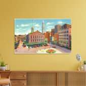 Uitzicht van Faneuil Hall, de wieg van de vrijheid Canvas Afdruk (Insitu (Woonkamer))