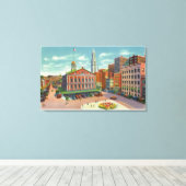 Uitzicht van Faneuil Hall, de wieg van de vrijheid Canvas Afdruk (Insitu (Houten vloer))