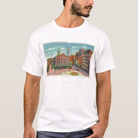 Uitzicht van Faneuil Hall, de wieg van de vrijheid T-shirt (Voorkant)