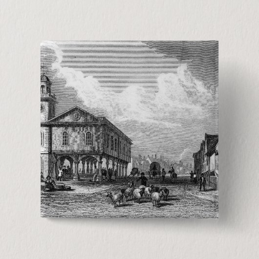 Uitzicht van Faversham, Kent, 1832 Vierkante Button 5,1 Cm (Voorkant)