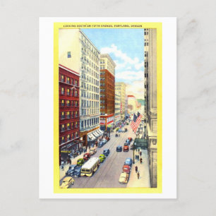  Uitzicht van Fifth Avenue in Portland, Oregon, Briefkaart