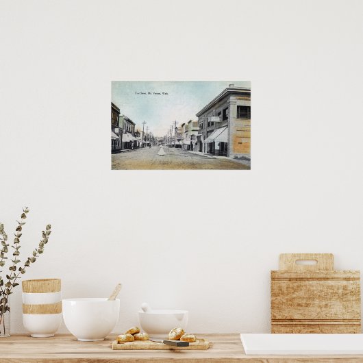 Uitzicht van First Street 2 Poster (Keuken)