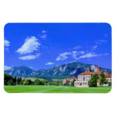 Uitzicht van Flatirons van CU Campus in Boulder, C Magneet (Horizontaal)