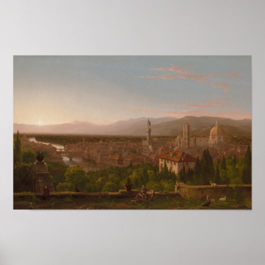 Uitzicht van Florence - Thomas Cole Poster (Voorkant)