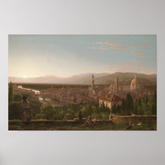 Uitzicht van Florence - Thomas Cole Print (Voorkant)