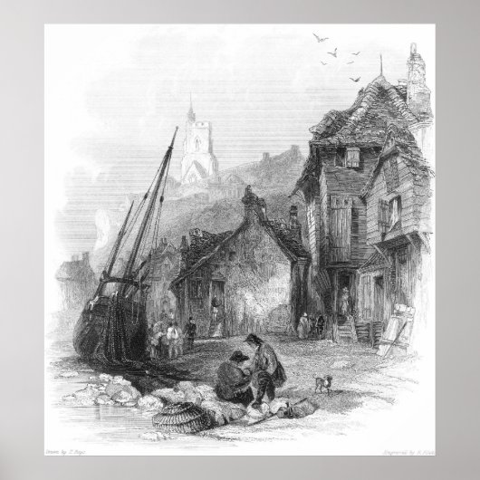 Uitzicht van Folkestone Poster (Voorkant)