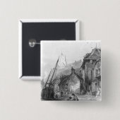Uitzicht van Folkestone Vierkante Button 5,1 Cm (Voorkant /achterkant)