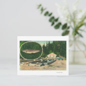 Uitzicht van forel Haven HatcheryGasquet, CA Briefkaart (Staand voorkant)