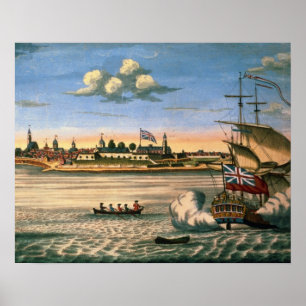 Uitzicht van Fort George, met de stad New York voo Poster