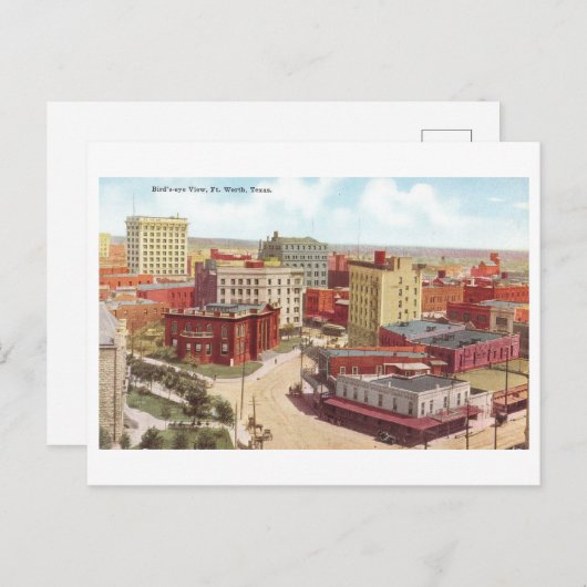  Uitzicht van Fort Worth, Texas, Skyline Briefkaart (Voorkant / Achterkant)