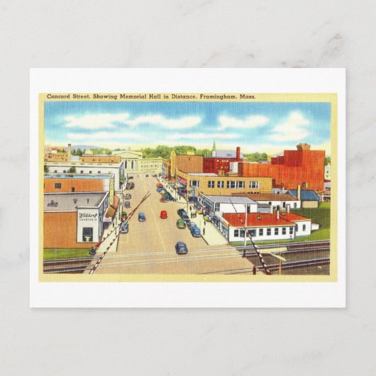 Uitzicht van Framingham, Massachusetts, Briefkaart (Voorkant)