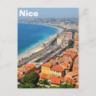 Uitzicht van Frans Riviera in Nice, Frankrijk Briefkaart