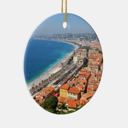 Uitzicht van Frans Riviera in Nice, Frankrijk Keramisch Ornament (Rechts)