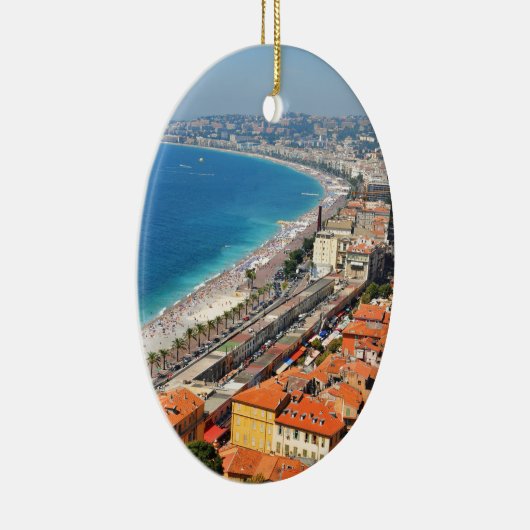 Uitzicht van Frans Riviera in Nice, Frankrijk Keramisch Ornament (Rechts)