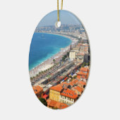Uitzicht van Frans Riviera in Nice, Frankrijk Keramisch Ornament (Links)