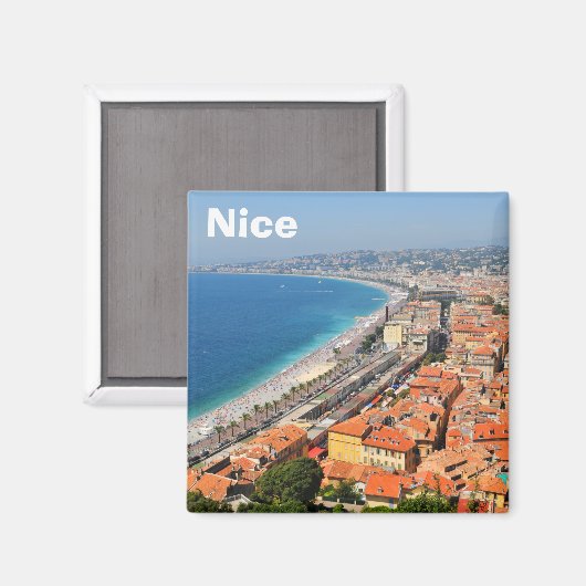 Uitzicht van Frans Riviera in Nice, Frankrijk Magneet (Voorkant / Achterkant)