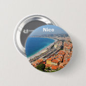 Uitzicht van Frans Riviera in Nice, Frankrijk Ronde Button 5,7 Cm (Voorkant /achterkant)
