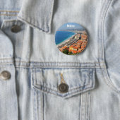 Uitzicht van Frans Riviera in Nice, Frankrijk Ronde Button 5,7 Cm (In situ)