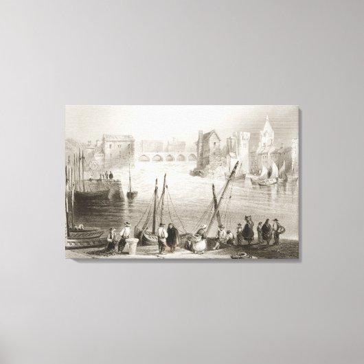Uitzicht van Galway van de Claddagh Canvas Afdruk (Voorkant)