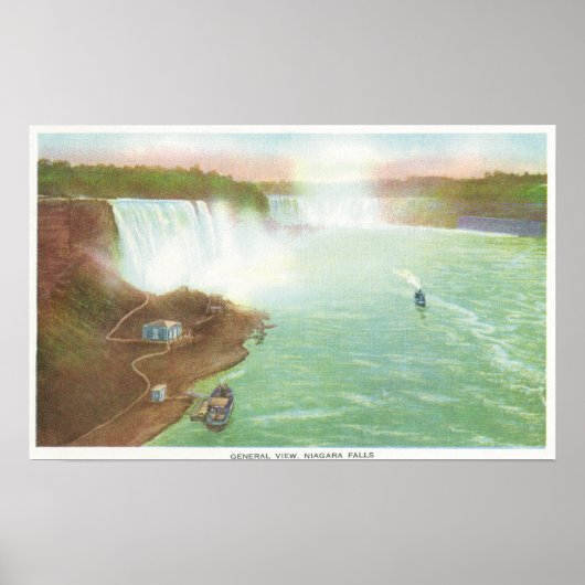 Uitzicht van gehele Niagara-Herfsten Poster (Voorkant)