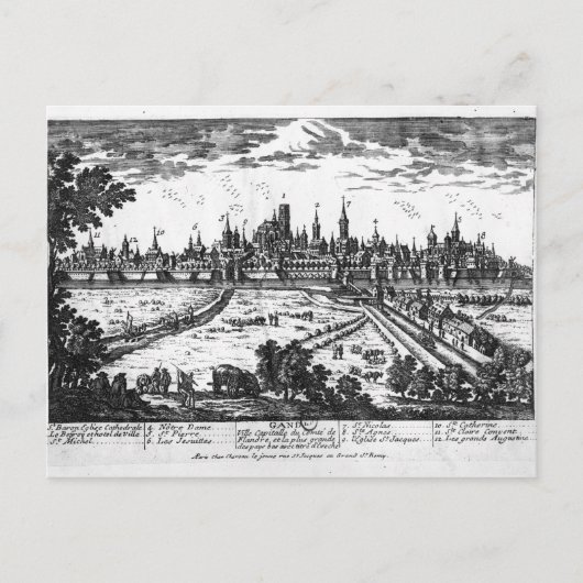 Uitzicht van Gent Briefkaart (Voorkant)
