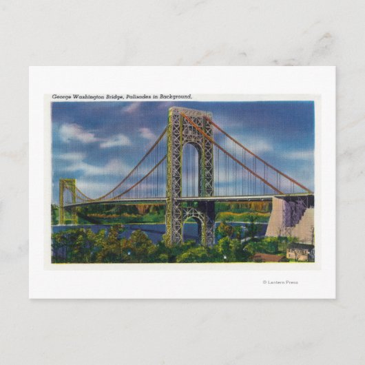 Uitzicht van George Washington Bridge Briefkaart (Voorkant)