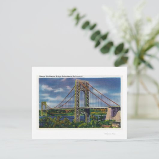 Uitzicht van George Washington Bridge Briefkaart (Staand voorkant)