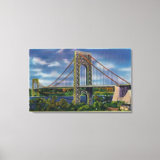 Uitzicht van George Washington Bridge Canvas Afdruk (Voorkant)
