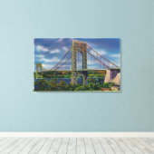 Uitzicht van George Washington Bridge Canvas Afdruk (Insitu (Houten vloer))
