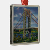 Uitzicht van George Washington Bridge Metalen Ornament (Rechts)