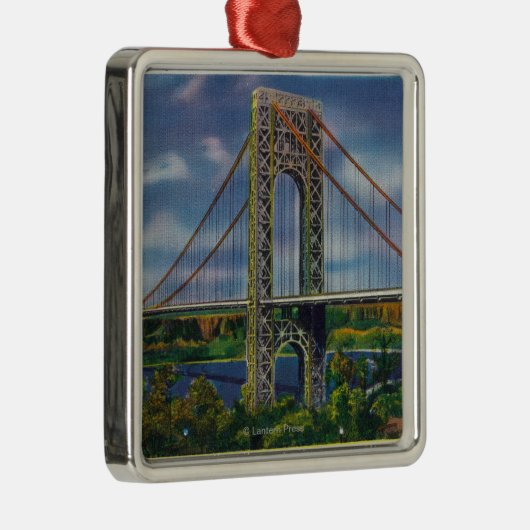 Uitzicht van George Washington Bridge Metalen Ornament (Rechts)