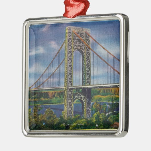 Uitzicht van George Washington Bridge Metalen Ornament (Links)