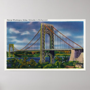 Uitzicht van George Washington Bridge Poster