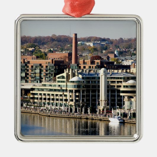 Uitzicht van Georgetown en Waterfront-Washington D Metalen Ornament (Voorkant)