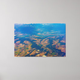 Uitzicht van geplatte grond voor schilderkunst van canvas afdruk