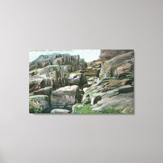 Uitzicht van Giant Rock Steps in Rockface Canvas Afdruk (Voorkant)