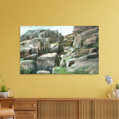 Uitzicht van Giant Rock Steps in Rockface Canvas Afdruk (Insitu (Woonkamer))