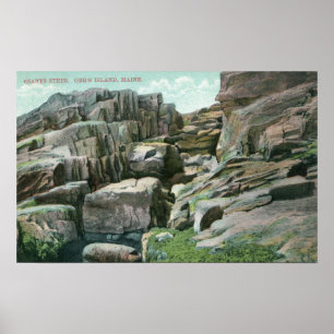 Uitzicht van Giant Rock Steps in Rockface Poster